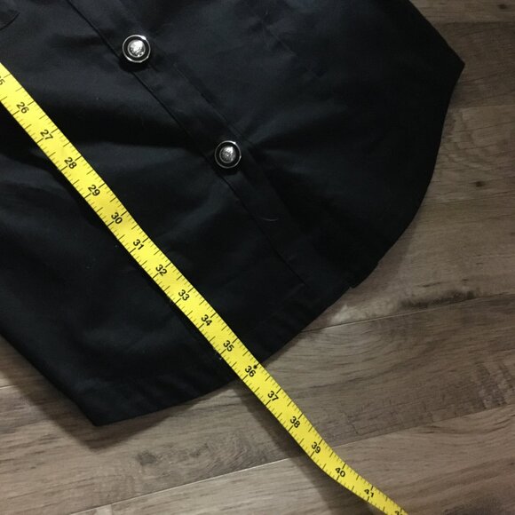 Y2K Black Military Goth Cotton Button Down Dress - Picture 16 of 16